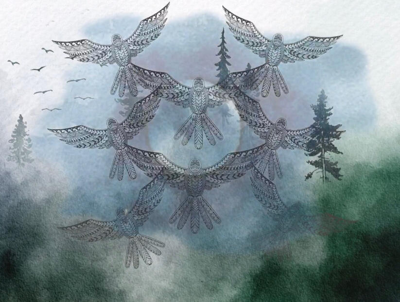 The raven magicians’ circle rises up from the mystic knoll in the moonlight…